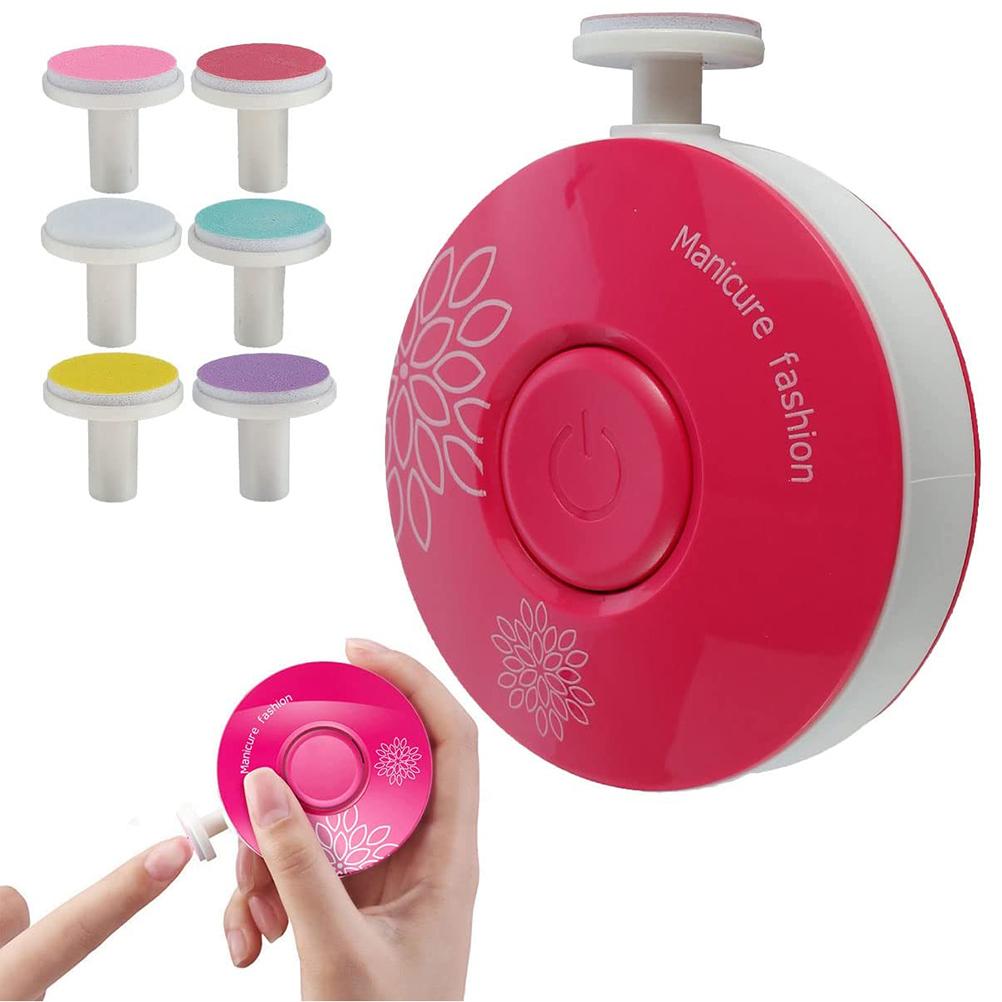 Elektrický zastřihovač dětských nehtů Sada pilníku na nehty pro miminka Sada na manikúru se 6 brusnými hlavami pro