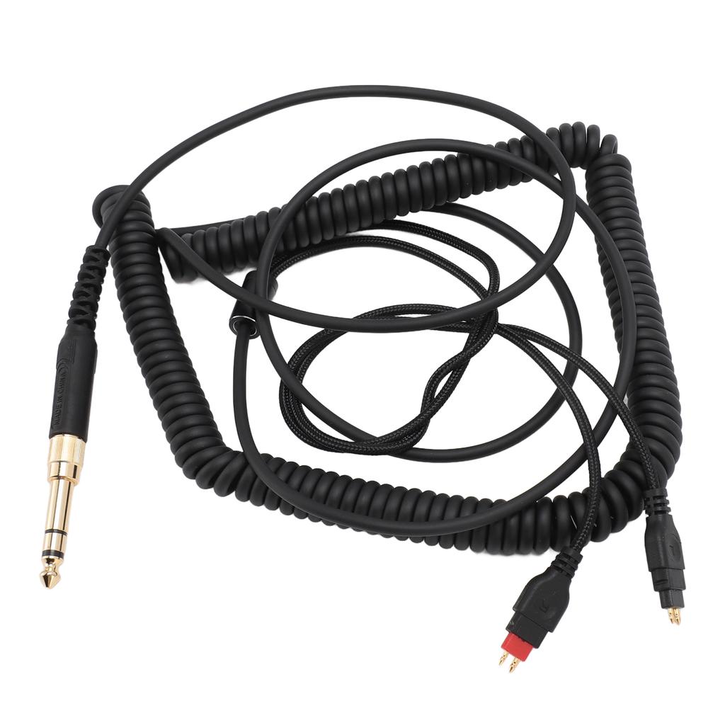 Coiled Headphone Cord Replacement with 3.5mm Plug and 6.35mm Adapter for Sennheiser HD650 HD660 S HD