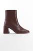 Women Modern Stylish Fashion Blunt Toe Side Zipper Brown Women's Boots