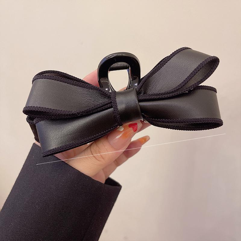 

Французская элегантность Заколка-бант, 1 шт., Большая заколка для волос Акулий плавник , Изысканный аксессуар для волос для затылка