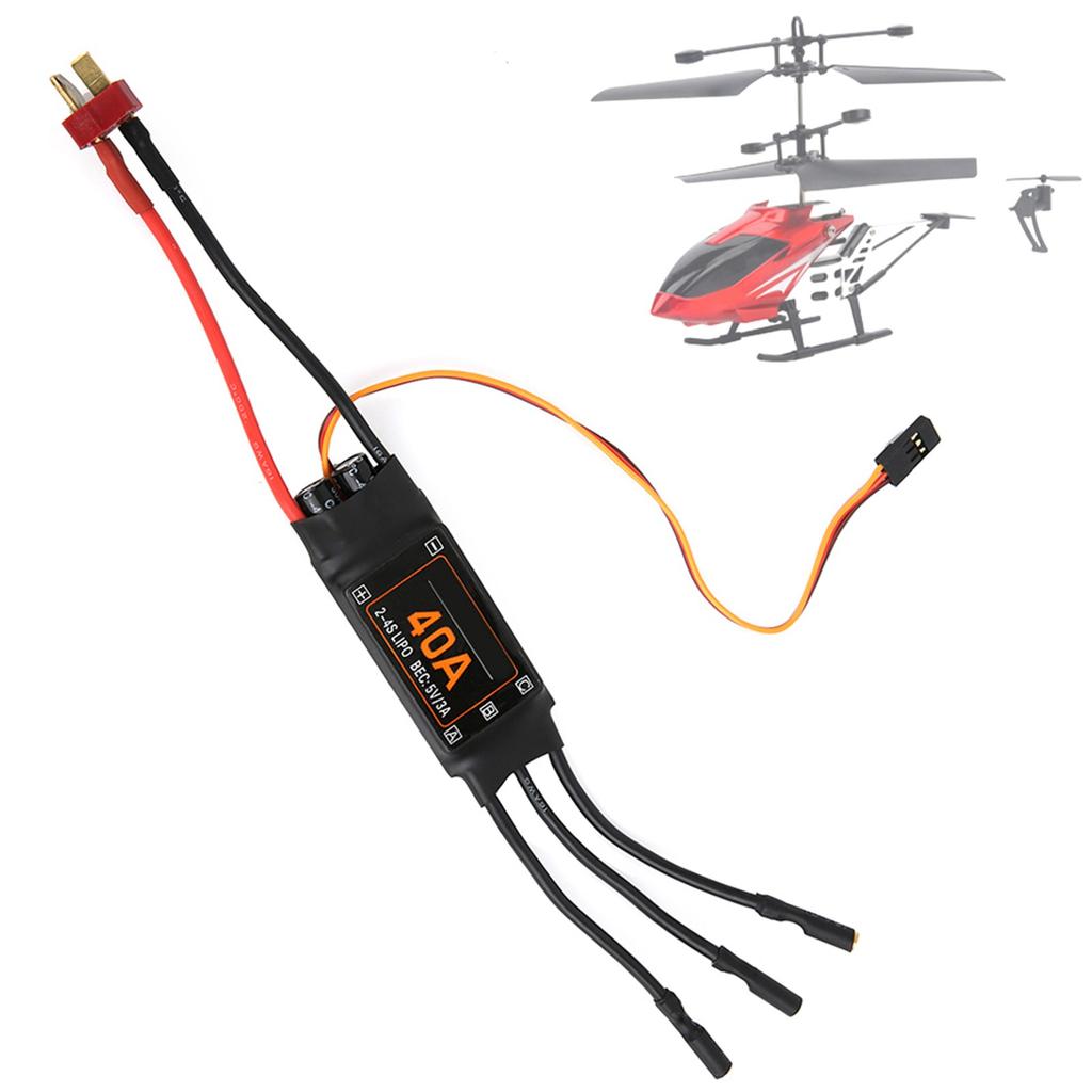 40A Speed Controller Brushless ESC RC Drone Helicopter FPV Parts AccessoriesBlack