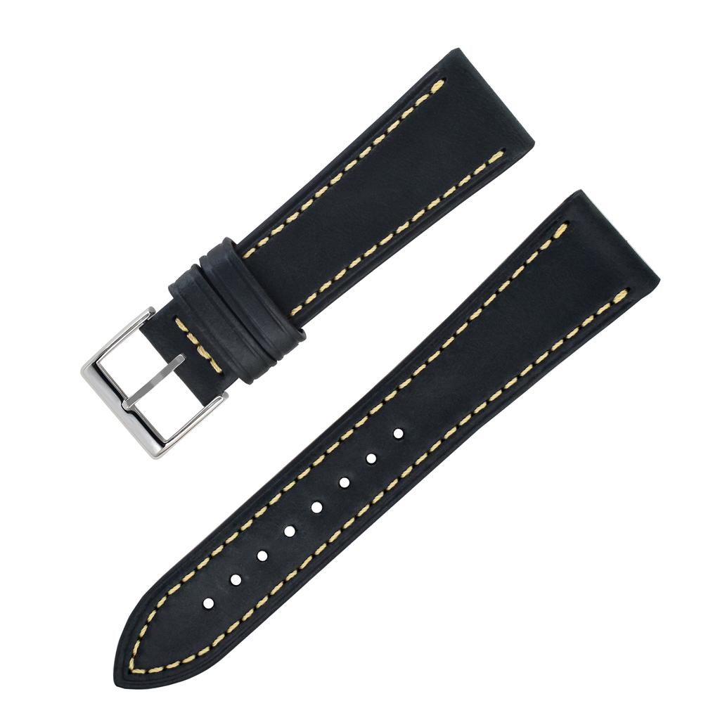 Genuine Cowhide Leather Watch Strap Universal Plain Watch Belt Women Men Smart Watch Band 20mm 24mm