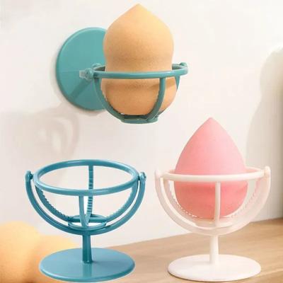 Porta soffio Girevole a 360° Spugna a parete per piumini Scaffale Bianco Blu Spugne per trucco Portauova di bellezza Make Up Storage