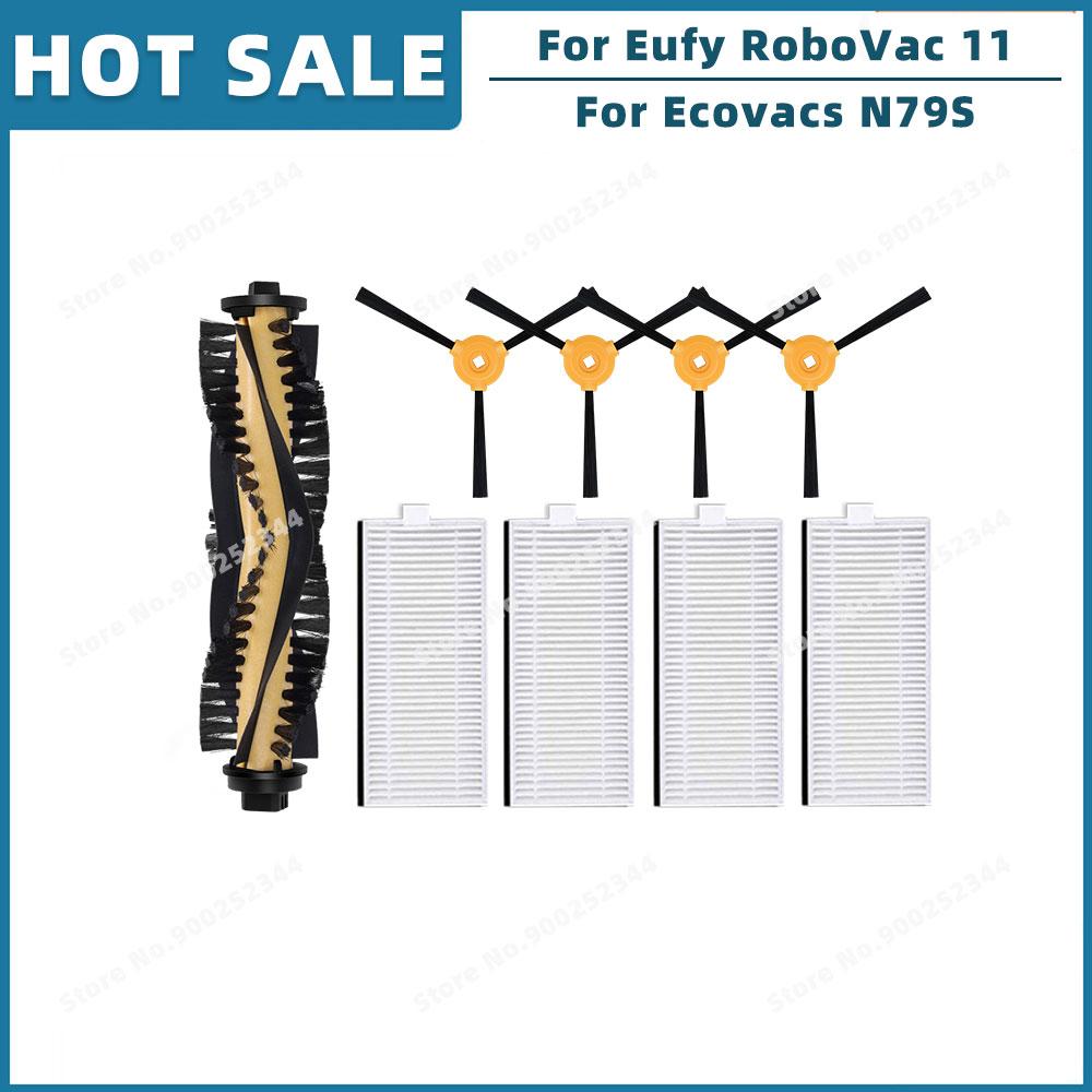 Compatible For ( Eufy RoboVac 11 11C, Cecotec Conga Excellence 990, Ecovacs N79S ) Replacement Parts Main Side Brush Hepa Filter