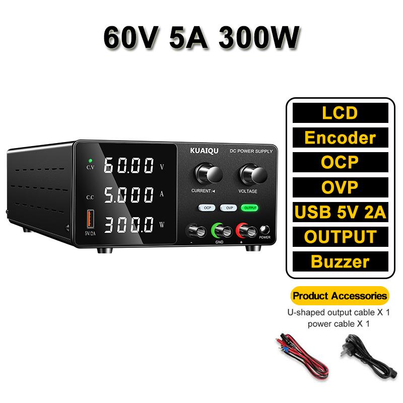 OCP OVP Bench DC Power Supply 30V 10A 160V Adjustable Power Source USB 5V 2A OUTPUT Programmable Voltage Stabilizer Buzzer Alarm