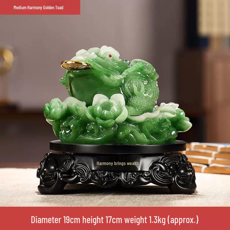 Golden Money-Attracting Three-Legged Toad Figurine - Home & Office Decor Ornament for Shop Openings