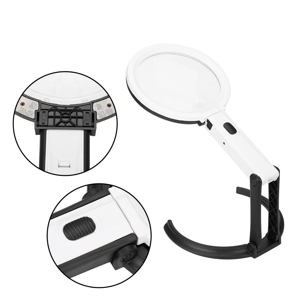 130mm Thick Table Magnifier LED Lighted Magnifying Glass Lamp Magnifier Desk Lamp with