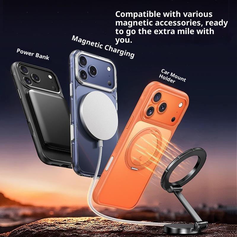 For iPhone 17 Pro Max Case Compatible with MagSafe Kickstand TPU PC Phone Back Cover