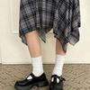 New Summer Women Sexy Hot Girl Slim Flip Plaid Irregular Midi Skirt