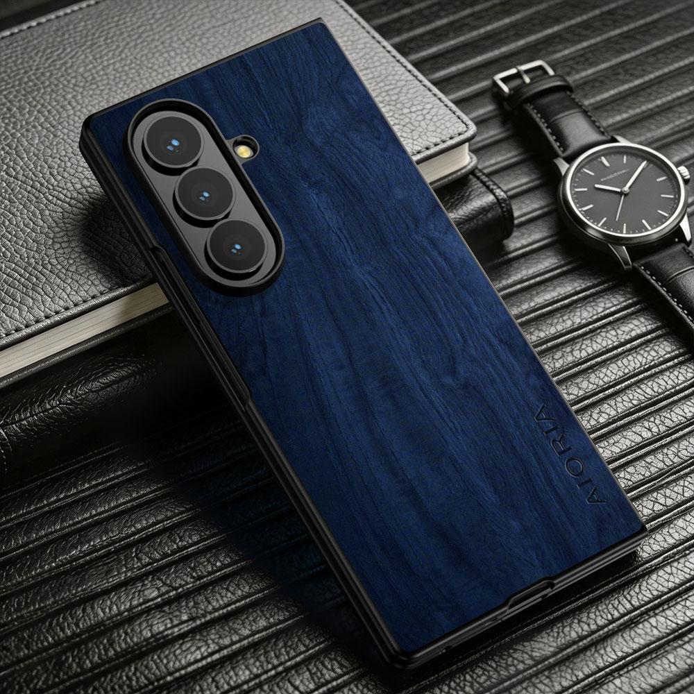 For Samsung Galaxy Z Fold 8 Ultra 7 6 5 4 3 Case Capa Funda Retro Wooden Pattern Pu Leather Elagant Phone Case for Fold8 Coque