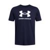 T-shirt z nadrukiem logo Sportstyle z okrągłym dekoltem Męskie Topy Granatowo-niebieski 1382911-408