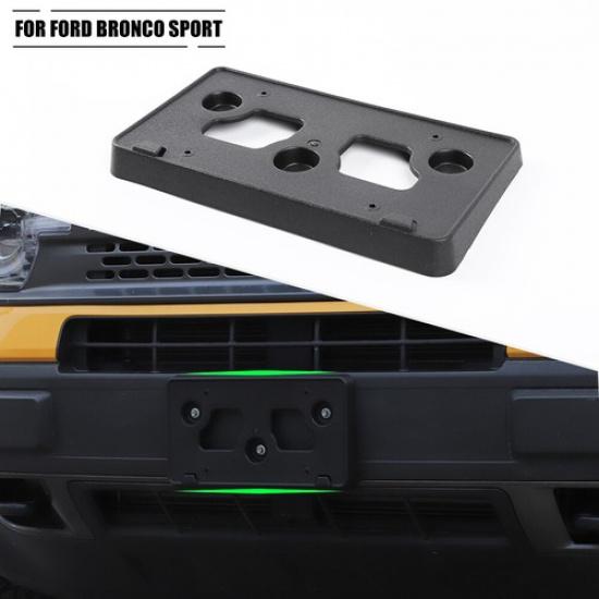 Black Front Bumper License Plate Mounting Bracket Covers For Bronco Sport +