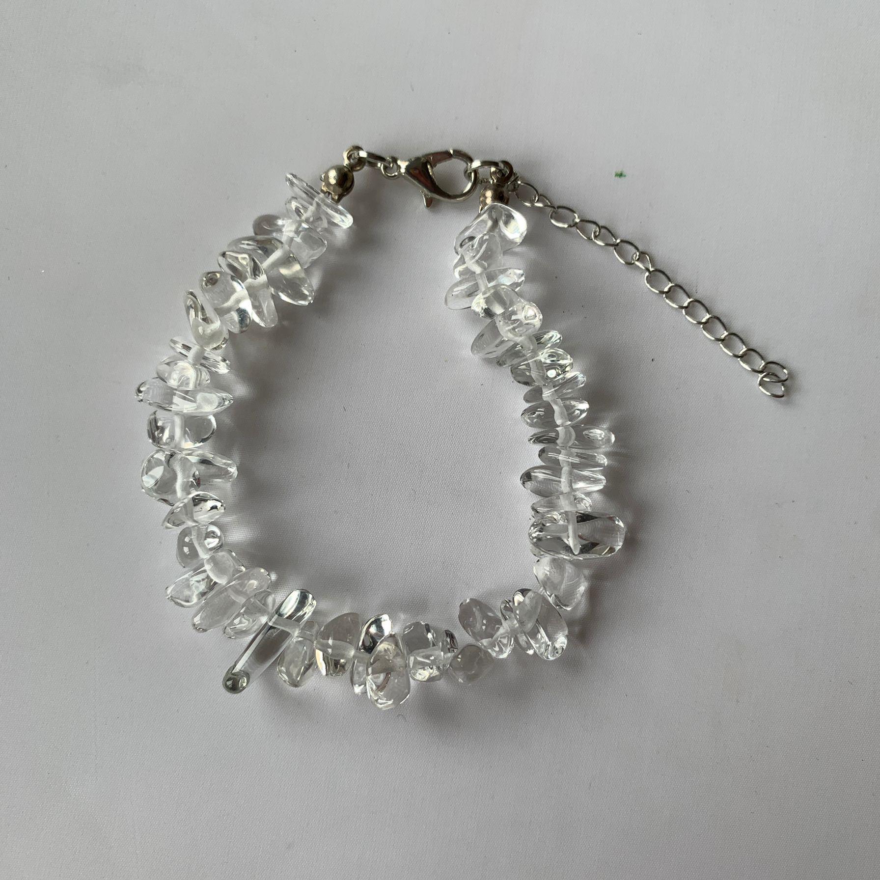 

Семицветный чокер из натурального дробленого камня и кристаллов - Ожерелье в пляжном стиле для весны/лета