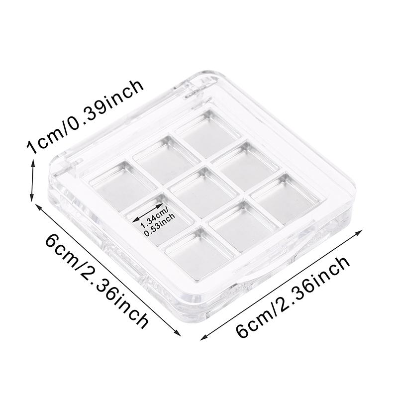 Paletă cu 9 Compartimente Goale pentru Fard de Pleoape, Recipient pentru Depozitarea Machiajului Ochilor, pentru Femei, Fete, Începători în Machiaj, Instrument DIY pentru Fard de Pleoape