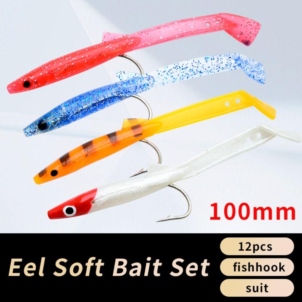12pcs Soft Fishing Lures Mixed Color Artificial Bait Sports Silicone Bait Shad Fishing