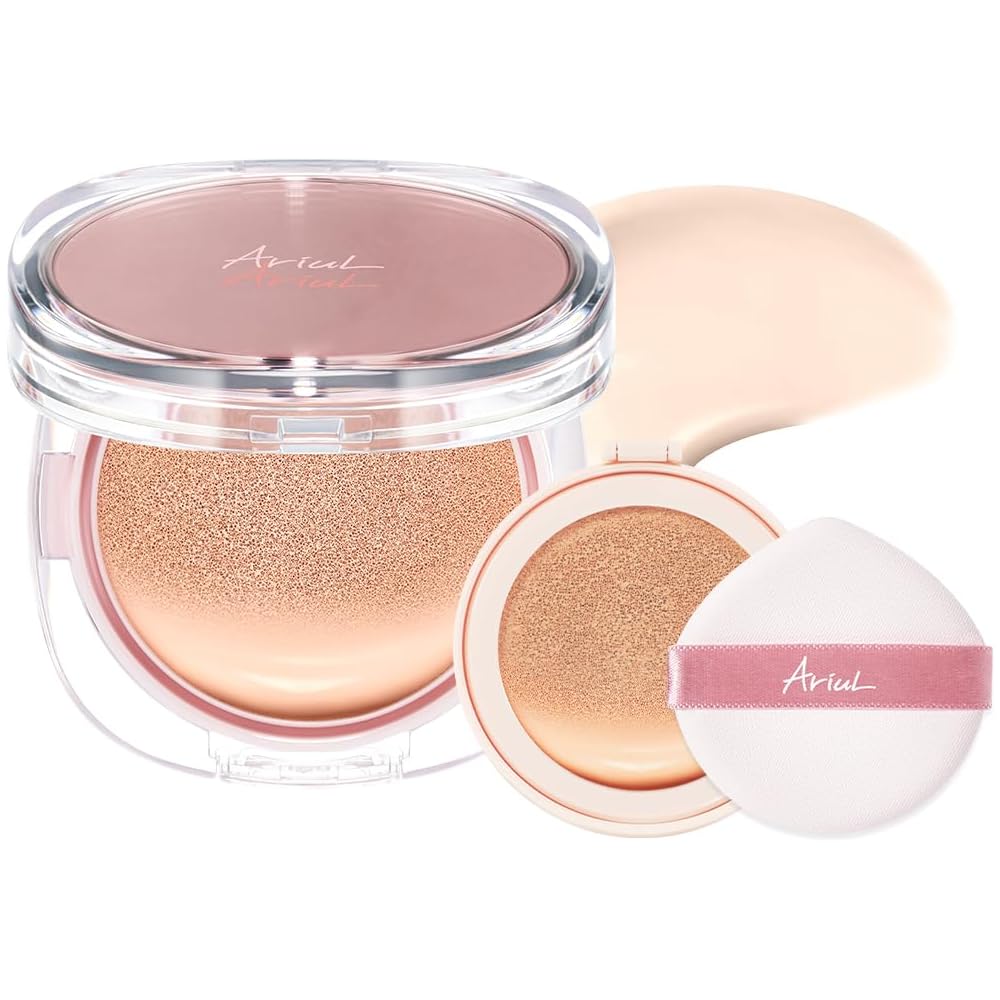 Ariul Ink Feather Cushion Foundation Set SPF50 PA++++ 02 Nudie Natural 15g + Refill 15g Korean Cosmetics