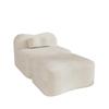 Modular Frameless Sofa with Ottoman, Wave Design, 32D Foam Filling, Movable Back Cushion, Soft Fabric, for Apartment, Living Room and Bedroom, Beige