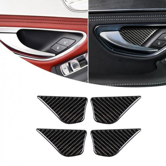 Best Carbon Fiber Interior Door Handle Bowl Cover Trim For Benz C Class W205