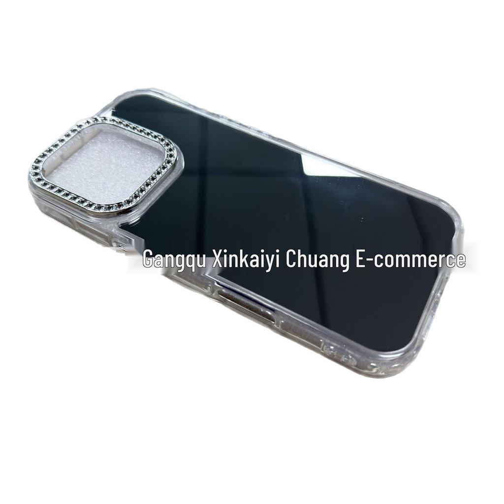 Rhinestone Diamond Electroplated Mirror Silver Case for Apple 16 Pro Max