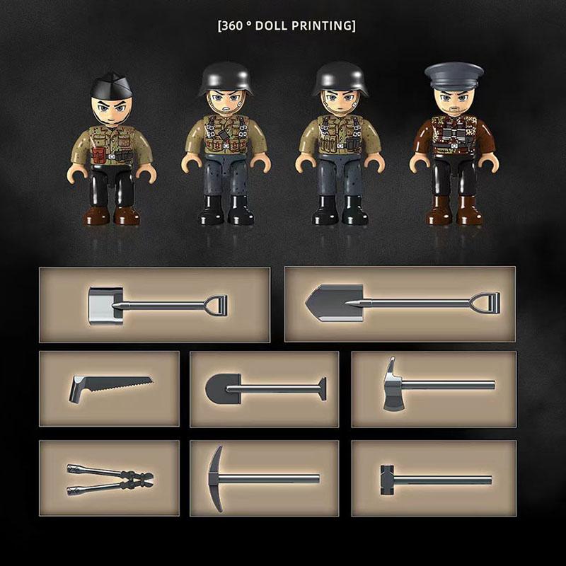 Militärischer Krieg Welt 2 MOC 1267 Teile Sd.Kfz.251/20 Gepanzerter Halbkettenfahrzeug Set Bausteine WW2 Soldatenfiguren Steine Spielzeug Für Jungen Geschenk