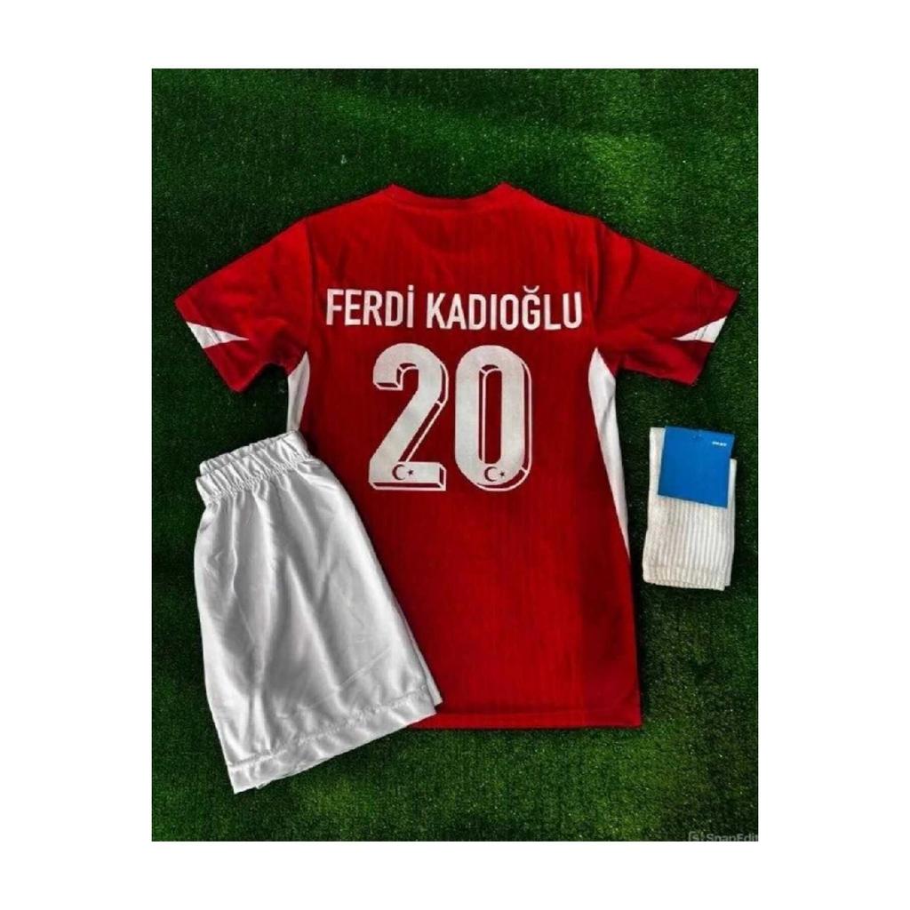 Turkey Euro 2024 Individual Cadet Home 3-piece Set Kids Jersey (rejection)
