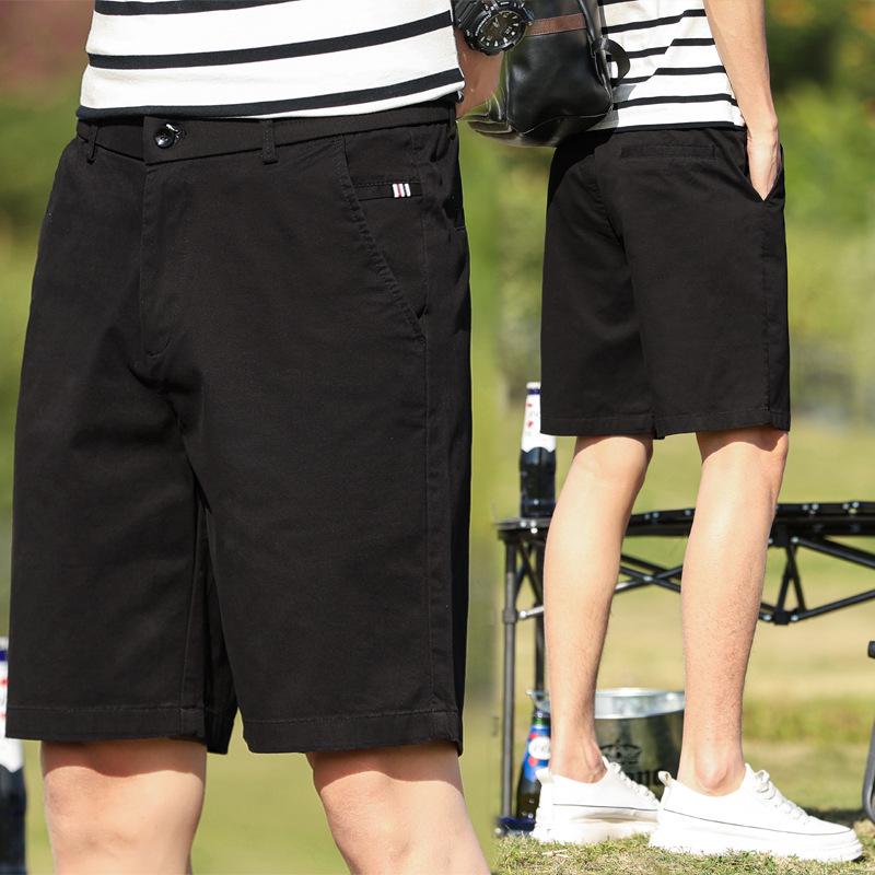 

Men s 513 Pure Cotton Casual Shorts - Summer Thin, Mid-Length, Straight Leg, Elastic Waist 31 чёрный