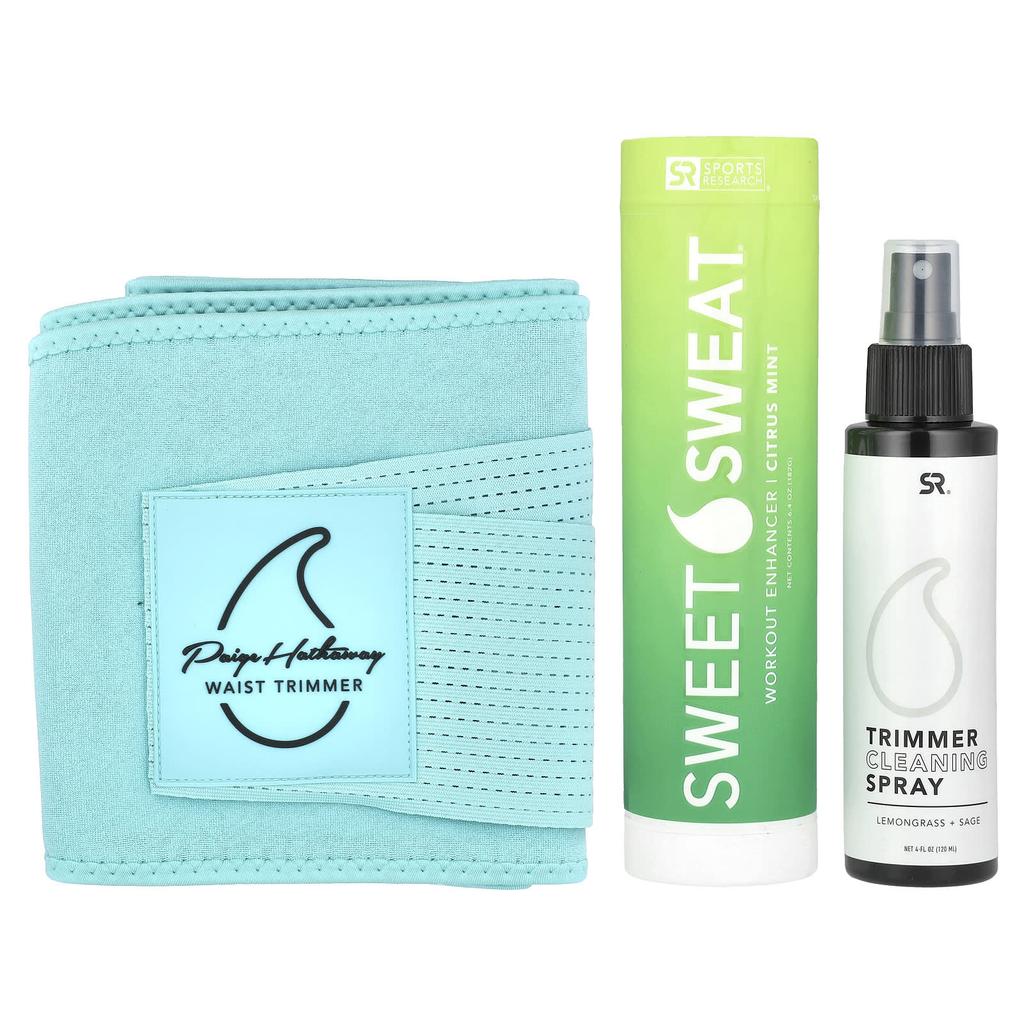Sweet Sweat®, Page Hathaway Waist Trimmer Kit, Xl/Xxl, Blue, 3-Piece Kit