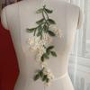 2 Stück Grüne Blatt-Gänseblümchen-Blumen-Bestickte Aufnäher Elegante Exquisite Kleidung Applikation Vintage Kleidung Aufnäher Nähen