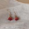 Hot Sell 14K Gold Filled Fresh Rose Flower Natural Freshwater Pearl Ladies Drop Earrings  For Women Best Gifts No Fade