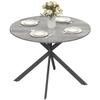 Round Dining Table for 4 People, Industrial-Style Kitchen Table with Steel Legs, for Dining Room, Kitchen, Grey