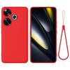 For Xiaomi Poco F6 5G/Redmi Turbo 3 5G Case Liquid Silicone Anti-Drop Phone Cover with Hand Strap
