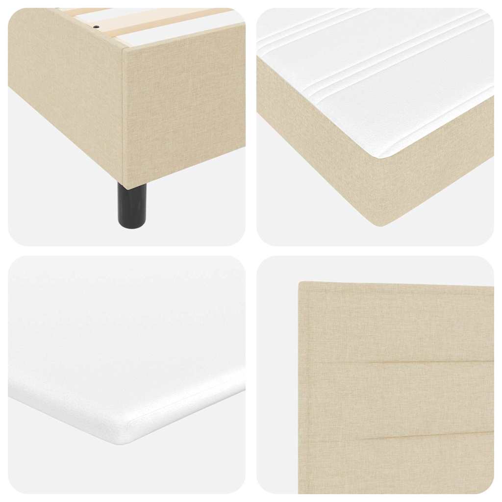 Box Spring Bed with Mattress Cream 160 x 200 cm Fabric