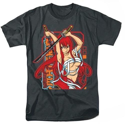 Hentai Waifu Anime Shirt Erza Scarlet Cosplay Unisexga Girl Gamer Graphic TShirt S