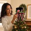 Christmas Tree Topper Star with Black and Hat Ornament for Holiday Winter Decor