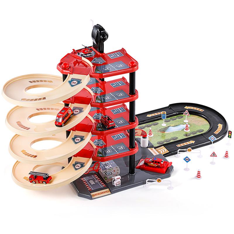 Kids' Multi-Level Alloy Car Parking Adventure Puzzle Playset