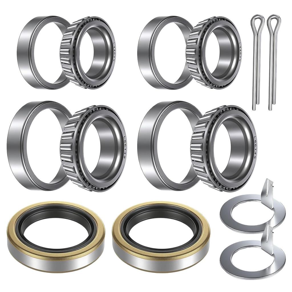 2 Pack Trailer Bearings Kit, High Speed And Rotary Quiet, L68149 L44649 Trailer Axle Bearings Kit, Fits For 1-3/8'' To 1-1/16'' 3500 Lbs Trailer Axle