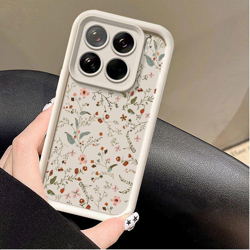 Flower Leaves Plant Pattern Case For Xiaomi Redmi 15C 15 14C 13C 12C A5 Note 12 13 14 Pro Plus 5G 4G 10 11 11S Shockproof Cover
