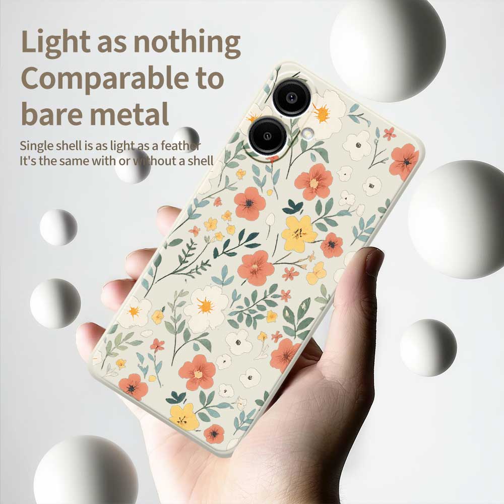 For Samsung Galaxy A07 4G Case Flower Garden Pattern Printing Straight Edge TPU Phone Back Cover