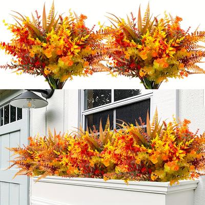 9pcs Artificial Autumn Simulation Flowers Autumn Plants Outdoor Flowers Thanksgiving Autumn Halloween Decoration Home Decoration