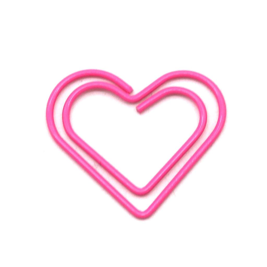 20pcs/set Jelly Color Heart Shape Paper Clips Creative Design Casual Non-sticky Memo Pad Clips Simplicity Bookmark for Book