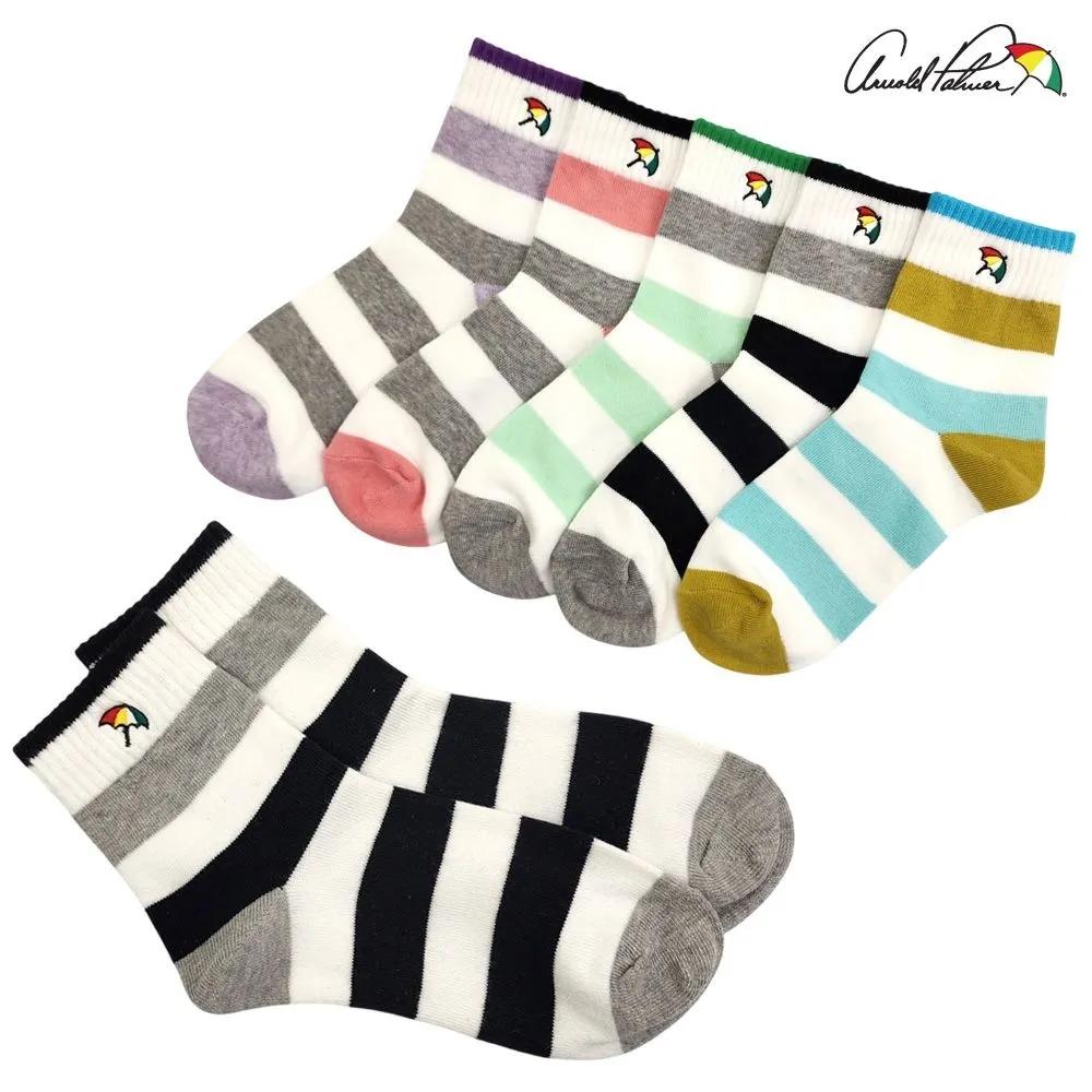 Arnold Palmer Women s Striped Socks Fashion Stripe Casual Mid-Length 5-Pair Set 5-pair set (striped)