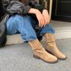 Autumn and Winter New Thick Heel Fashion Boots Transcendent Foreign Style Short Tube Round Head Knight Intellectual Style City Nomadic Style Women'