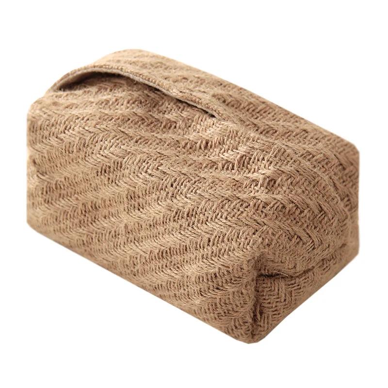 Nordic Cotton Linen Cloth Art Tissue Box Holder Car Tissue Holder Desk Table Napkin Holder Home Decor Handkerchief Box Gift