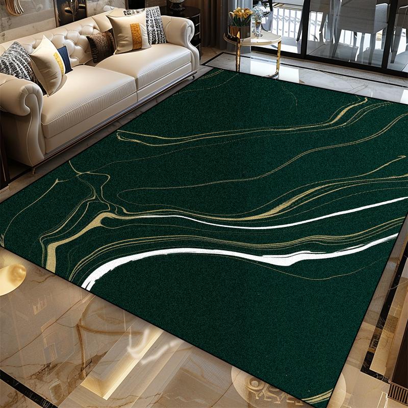 Nordic High-end Living Room Decoration Green Carpet Luxury Bedroom Non-Slip Floor Mat Customizable Kitchen Balcony Area Rugs