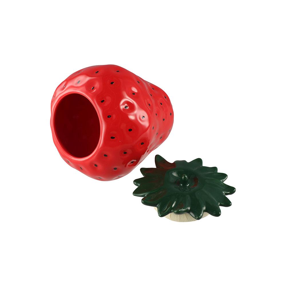 Strawberry Shaped Ceramic Tea Caddies Creative Coffee Container Tea Jar  home Ornaments