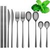 Cutlery Set 10-piece Chopsticks Knife Fork Spoon 2 People Dinner Titanium Coating Stainless Steel Mirror Finish Dishwasher Safe Available Multiple 10