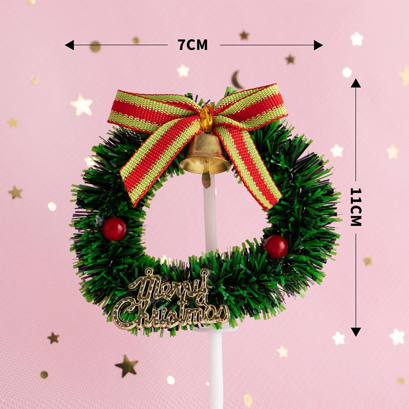 Christmas Decor Set: Card Inserts, Cake Toppers, Cup Garland, Wreath Ornaments, Strawberry Tower, Cartoon Star & Tree Decorations.