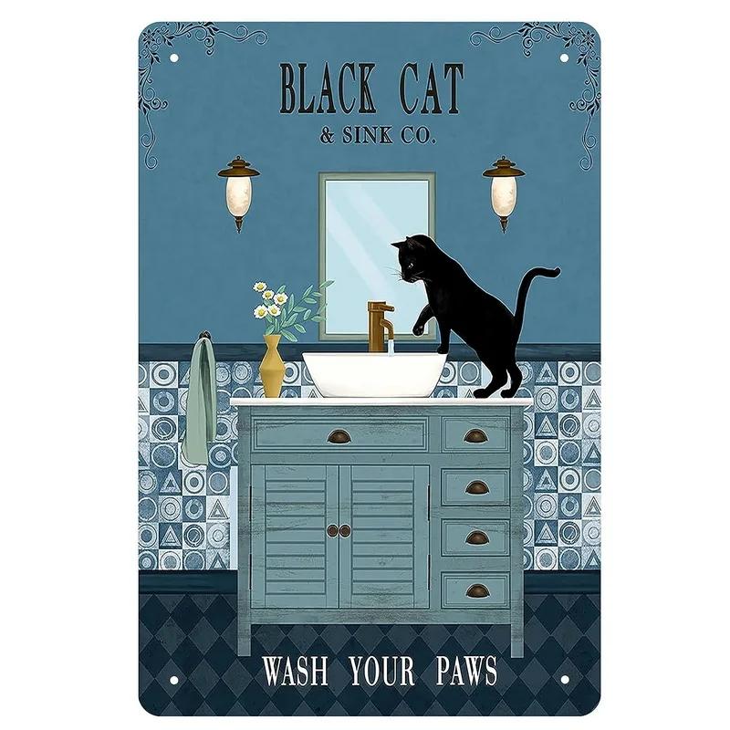 Funny Cat Decor Metal Tin Signs I Do What Want Cute Cats Posters Wall Art Sign for Aesthetics Bathroom Garden Home Decoration