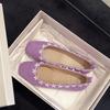 Summer new small single shoes for women with one foot and shallow mouth grandma shoes are good for women with inner high lace flats
