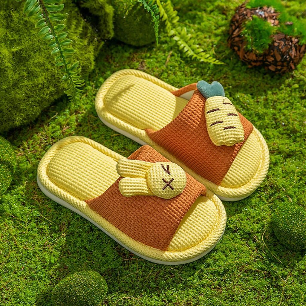 Children's Summer Home Silent Carrot Cartoon Cotton And Hemp Slippers